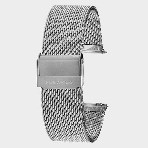 20mm - Silver Stainless Steel Mesh Strap