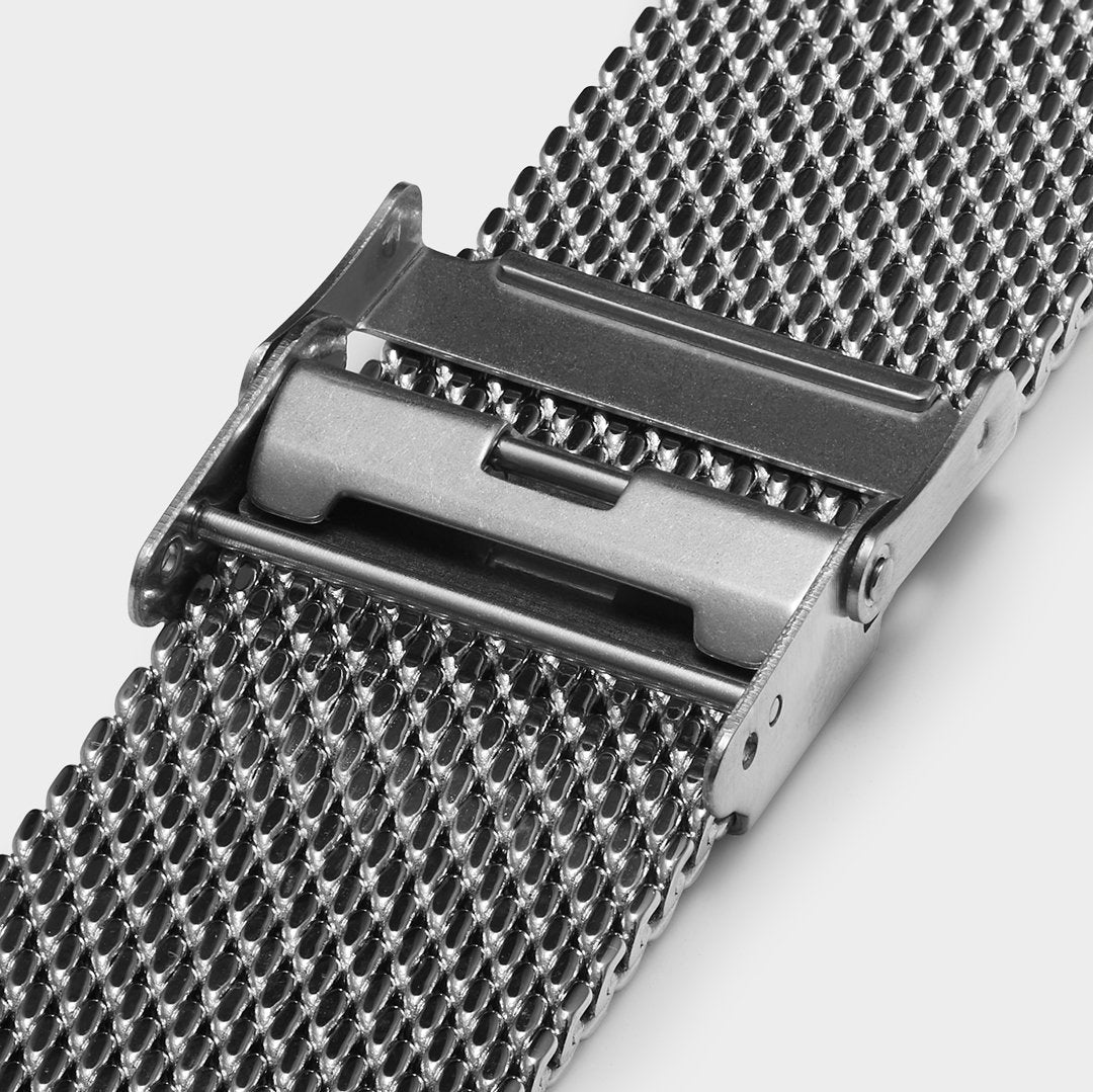 20mm - Silver Stainless Steel Mesh Strap